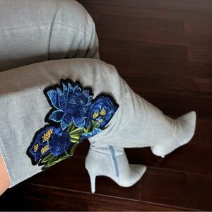 Over the knee heeled Jean boots size 7